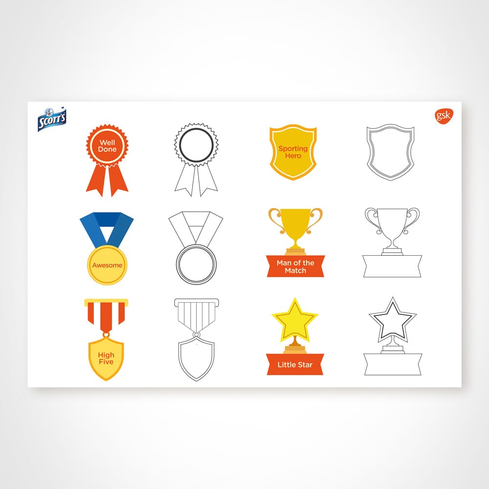 Downloadable reward stickers
