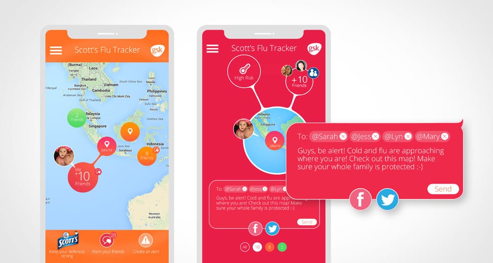 Scott's Flu Tracker alert and messaging