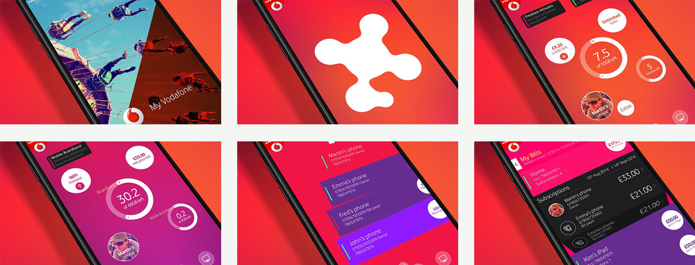 Keyframes from the Vodafone UI concept video.